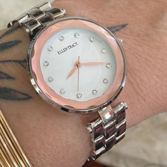 Ellen Tracey Stainless Steel & Crystal Watch - Picture 2 of 10